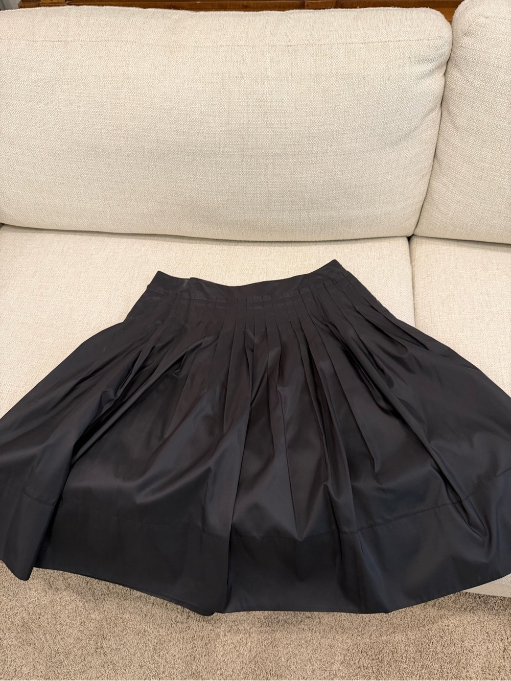 Talbots Black Circle Skirt with Pleated Waist